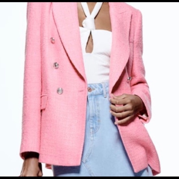 Pink Double breasted double wheave jacket. - Picture 2 of 2